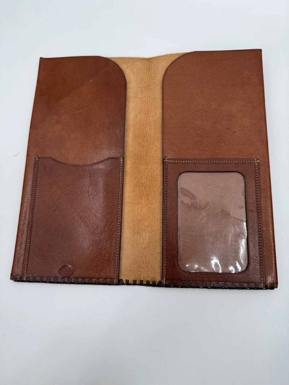 Wallet Vintage CASA ARVE Mexico Tooled Leather Wallet, Aztec Calendar Design